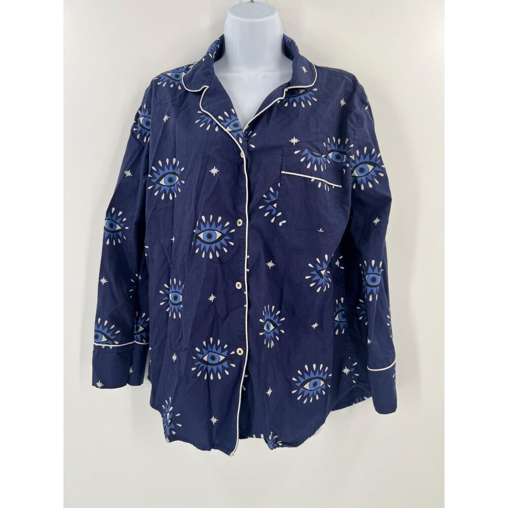 Printfresh Blue Eye Pattern Pajama Top - image 1